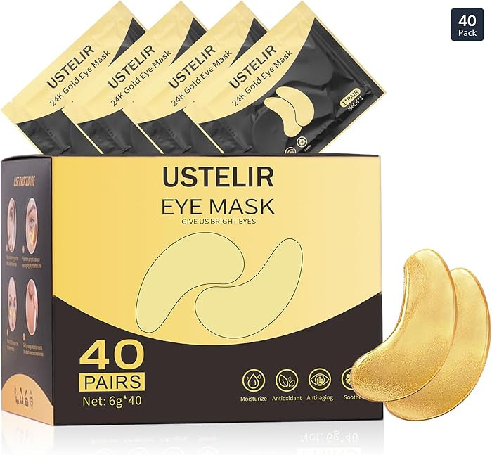 USTELIR Under Eye Patches for Wrinkles, 40 Pairs Eye Mask for Dark Circles, Puffy Eyes, Undereye ... | Amazon (US)