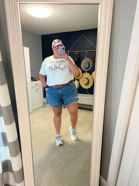 Jean shorts and graphic tee make a basic and casual spring or summer outfit. Styled with  baseball hat for those “been at the pool all day” days. 

Plus size Jean shorts 
Jean shorts 
Plus size denim shorts
Graphic tee
Inspired 
T shirt 
Graphic t shirt 
Double C
Casual Jean shorts outfit 
Cutoff Jean shorts 

#LTKplussize #LTKover40 #LTKSeasonal