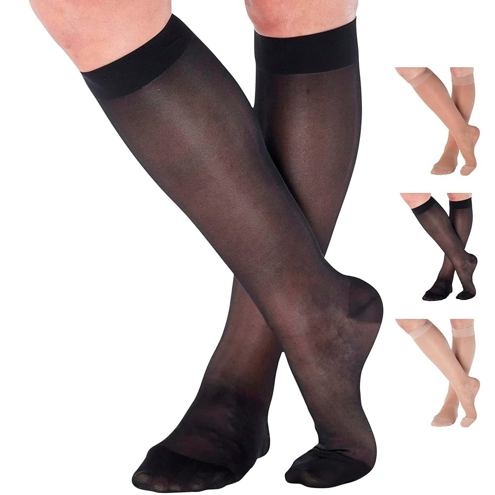 Made in USA - Sheer Compression Socks for Women Circulation 20-30mmHg - A205 | Amazon (US)