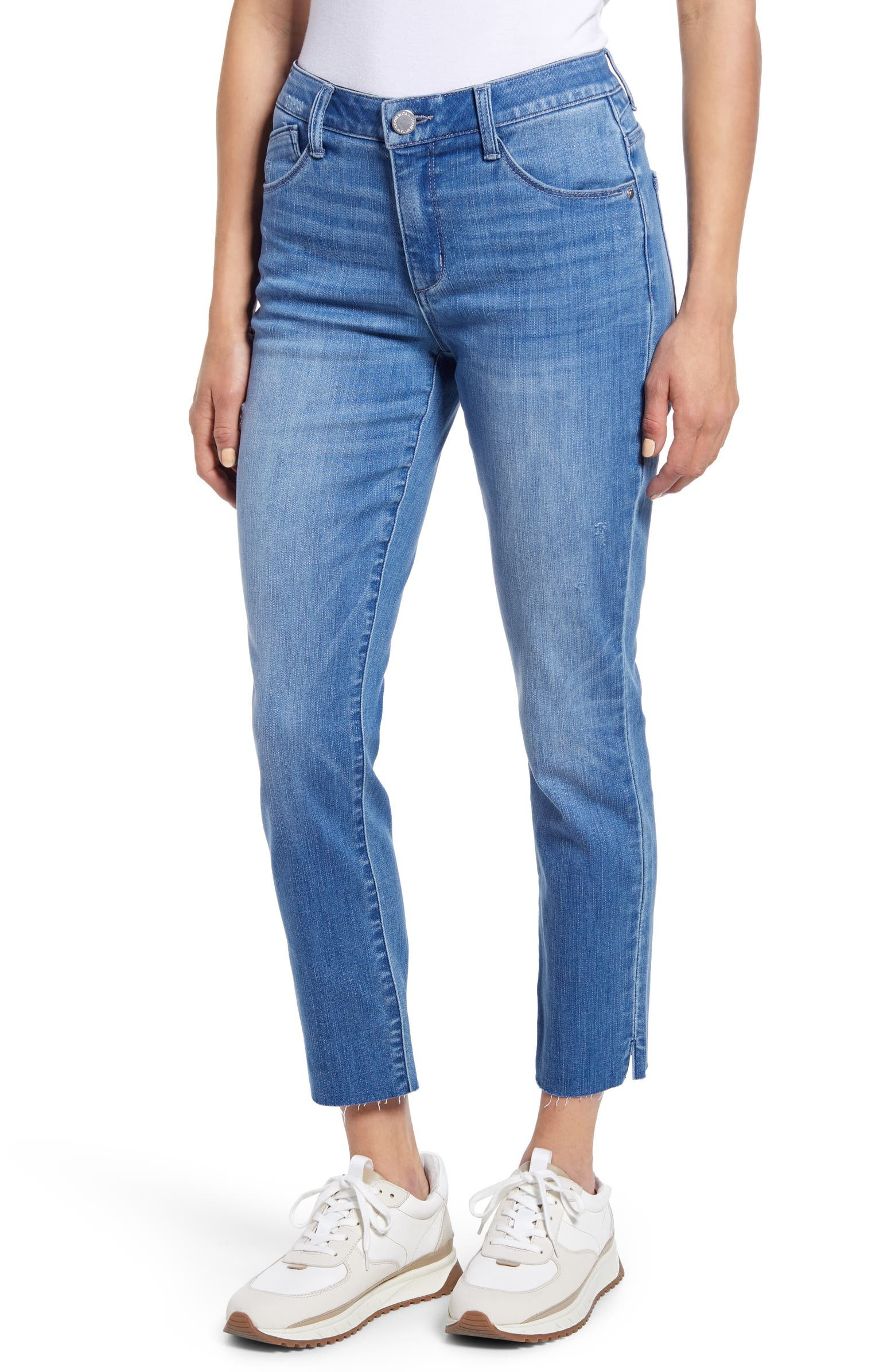 Ab-Solution High Waist Raw Hem Slim Jeans | Nordstrom