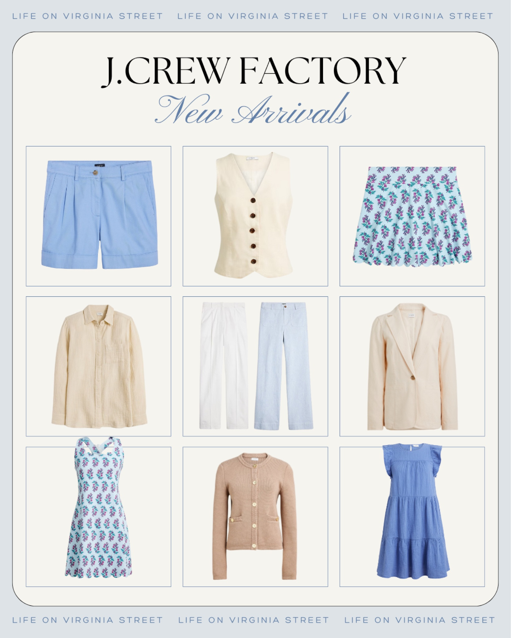 Loving these cute new arrivals from J. Crew Factory! Includes pleated shorts, linen-blend vest, scalloped block print skirt, gauze top, dress pants, blazer, tennis dress, cotton lady sweater, and tiered dress. And they’re all on sale right now!
.
#ltksalealert #ltkfindsunder50 #ltkmidsize #ltkunder100 #ltkover40 #ltkworkwear #ltkseasonal

#LTKSeasonal #LTKFindsUnder50 #LTKSaleAlert