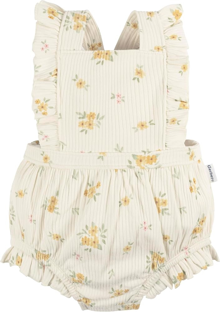 Gerber baby-girls Sleeveless Ruffle Romper | Amazon (US)