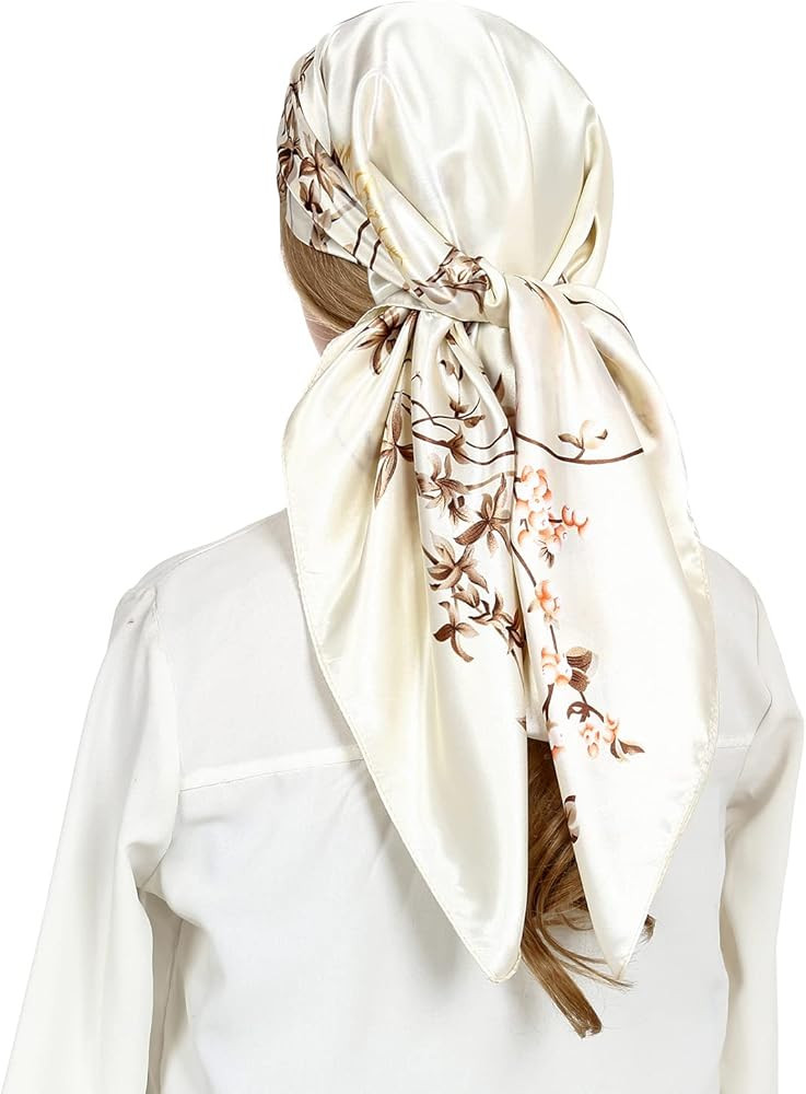 RIIQIICHY Head Scarf for Women Like Silk Satin Scarf for Hair Wrapping at Night Bandana Square Sc... | Amazon (US)