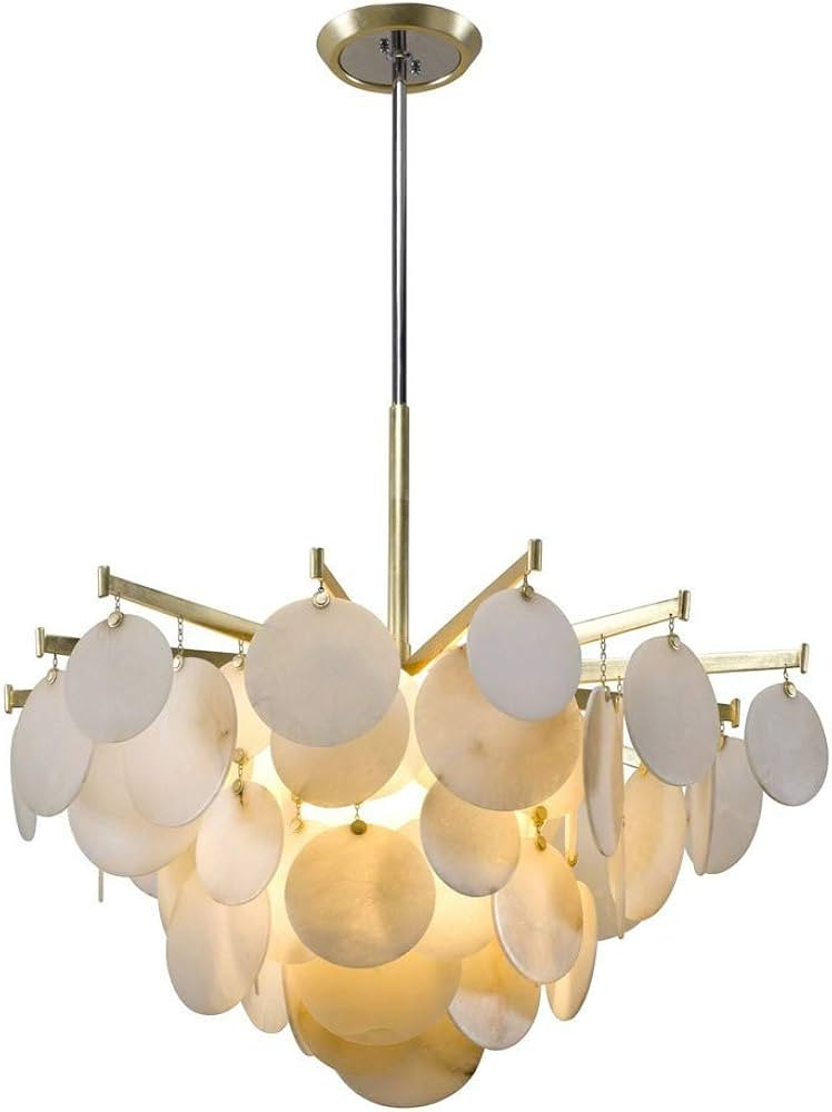 Serenity LED Chandelier - 40" - Gold Leaf Finish with Natural Stone | Amazon (US)