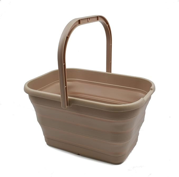 SAMMART 12L (3.1 Gallon) Collapsible Rectangular Handy Basket / Bucket (1, Apricot) | Amazon (US)