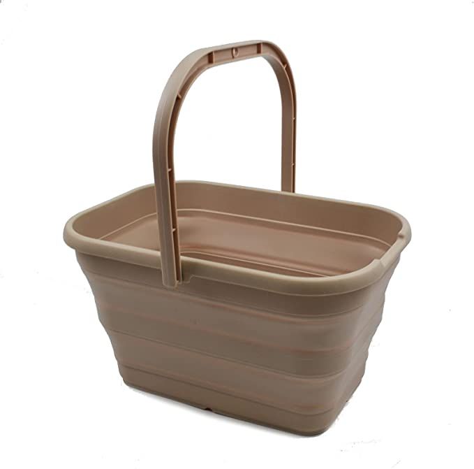 SAMMART 12L (3.1 Gallon) Collapsible Rectangular Handy Basket / Bucket (1, Apricot) | Amazon (US)