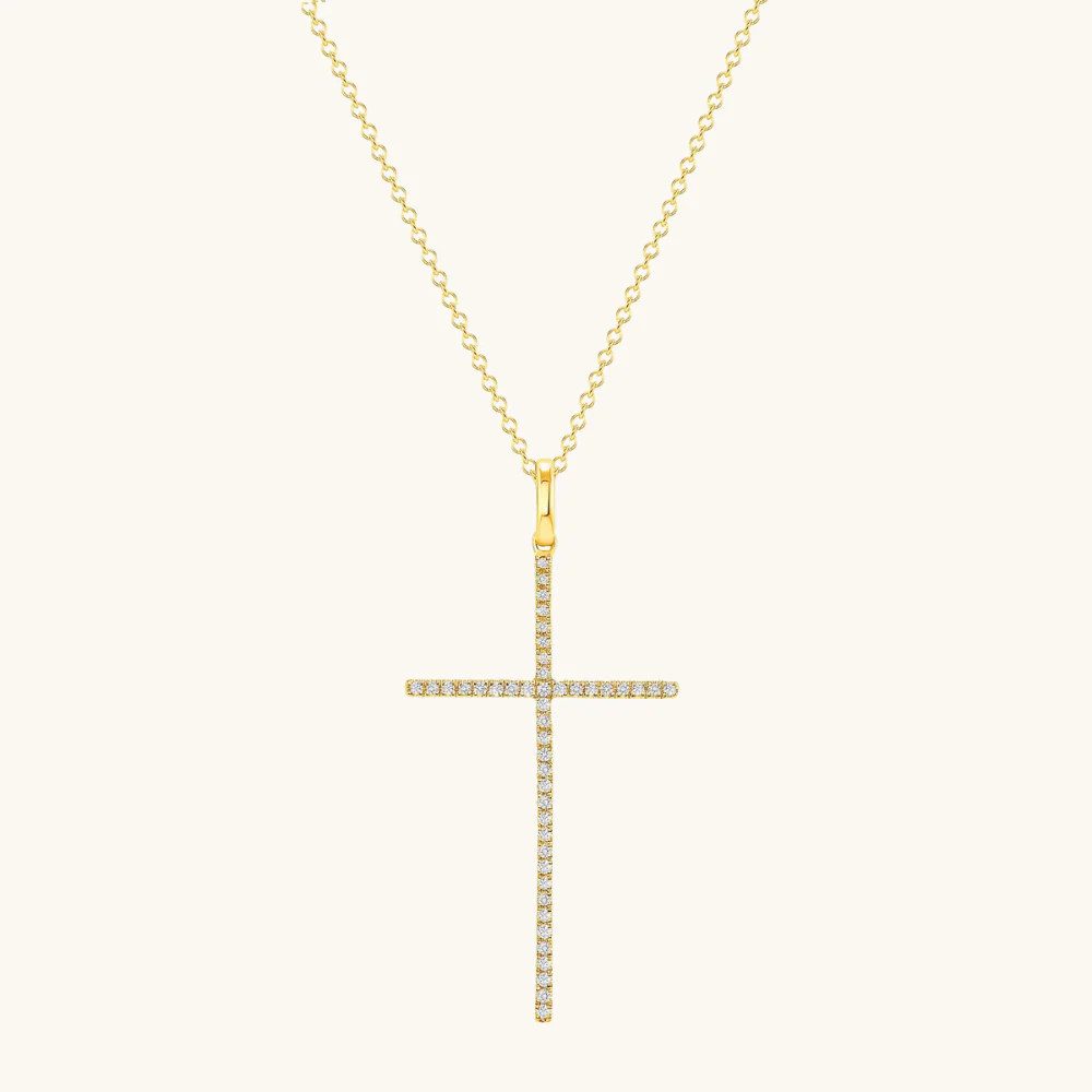 Thin Diamond Cross Necklace | Happy Jewelers