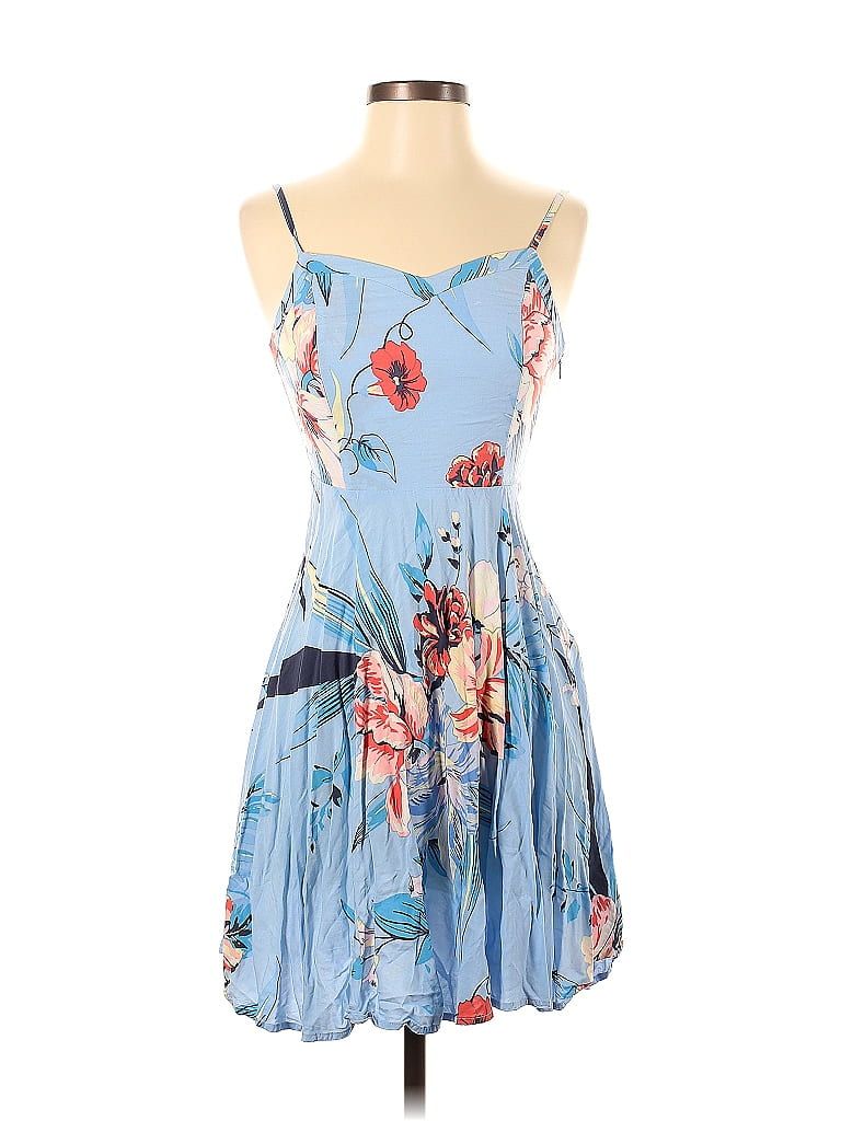Old Navy 100% Rayon Floral Floral Motif Tropical Blue Casual Dress Size XS - 57% off | thredUP