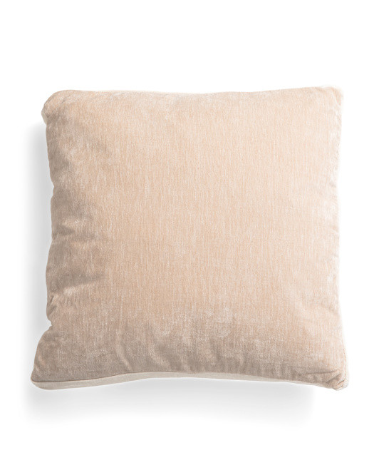 22x22 Chenille Velvet Contrast Trim Pillow | TJ Maxx