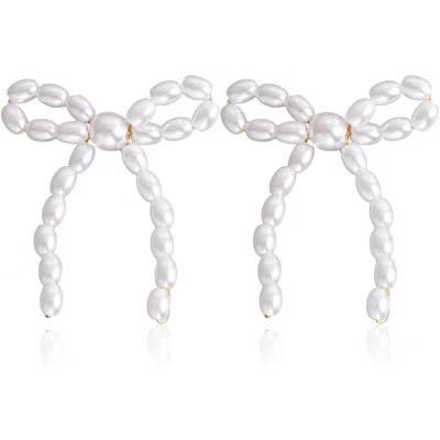 SmallRig Gold Bow Knot Stud Earrings with Pearl, Small Tiny Simple Jewelry for Women | Target