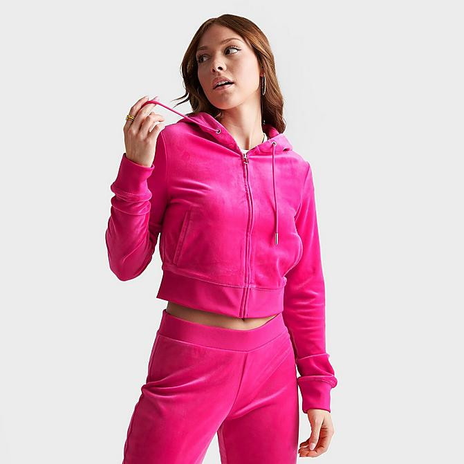 Women's Juicy Couture OG Big Bling Velour Zip-Up Hoodie | Finish Line (US)