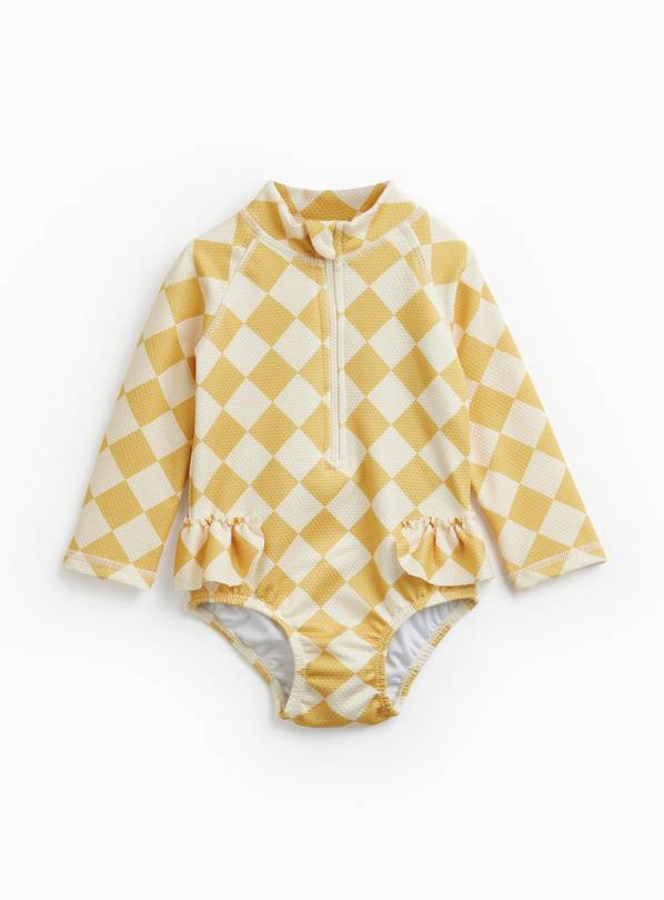 Yellow Harlequin Print Rash Bodysuit 18-24 months | Tu Clothing