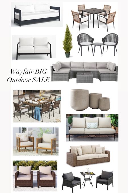 Wayfair BIG OUTDOOR Sale! Outdoor furniture, patio furniture, outdoor sofa, outdoor dining, chat set, conversation set, planters, outdoor topiary 

#LTKsalealert #LTKhome #LTKSeasonal