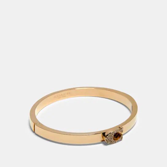 Pave Signature Hinged Bangle | Coach Outlet