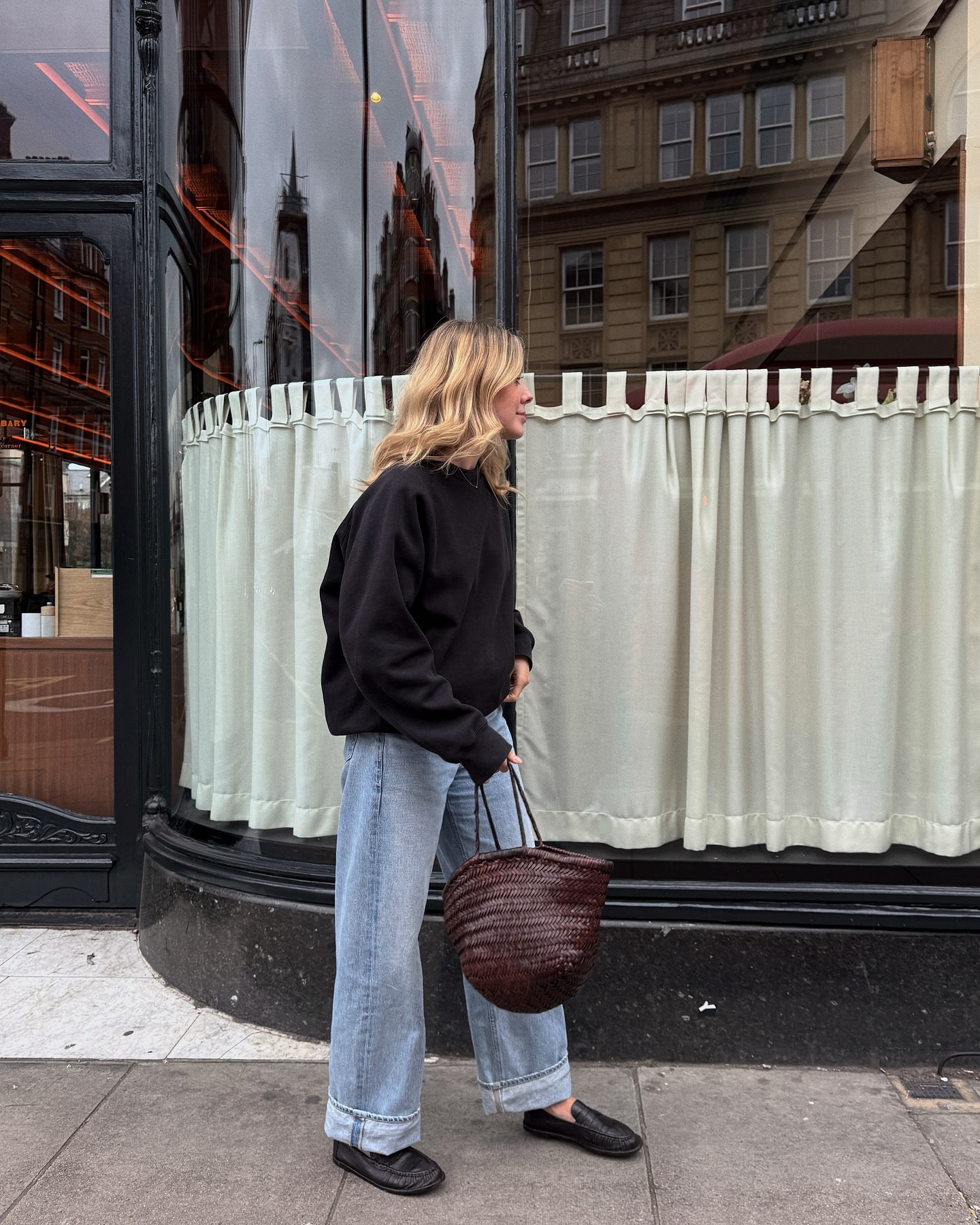 Back in jeans and very mad about it 🌂