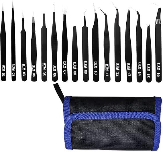 16 Pcs Sharp Precision Tweezers Set,Including 16 Types Of Anti-Static Stainless Steel Esd Medical... | Amazon (US)