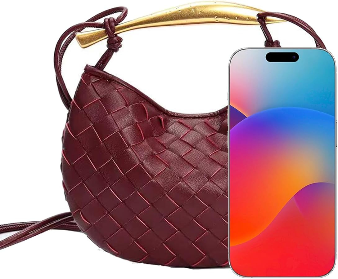 Woven Leather Dumpling Bag Dinner Handbag For Women Purse Hobo Bag Crossbody Shoulder Clutch Even... | Amazon (US)