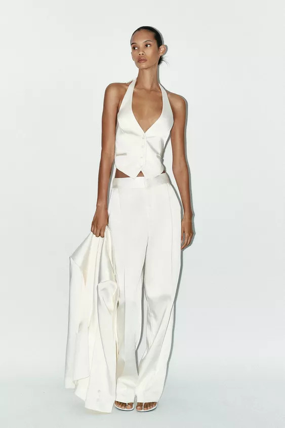OPEN BACK SATIN WAISTCOAT TOP | Zara UK