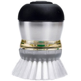 OXO® SteeL™ Soap Dispensing Palm Brush Stainless | The Container Store