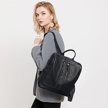 S-ZONE Women Genuine Leather Backpack Casual Convertible Shoulder Bag Purse | Amazon (US)