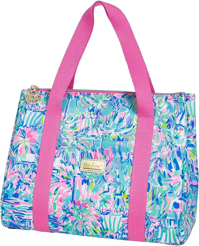 Lilly Pulitzer Thermal Insulated Lunch Cooler Large Capacity, Women's Blue Lunch Bag with Storage... | Amazon (US)