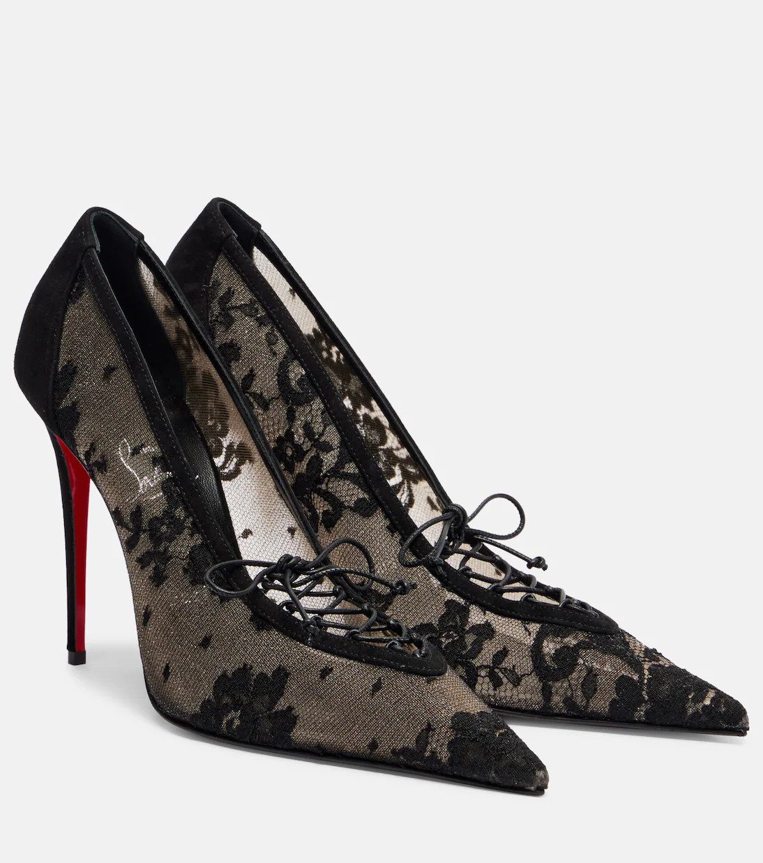 KM Lace 100 suede-trimmed pumps | Mytheresa (US/CA)