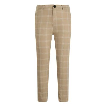 Skinny Dress Pants for Men Casual Pants for Men Men Casual Fashion Button Zipper Closure Plaid Casua | Walmart (US)