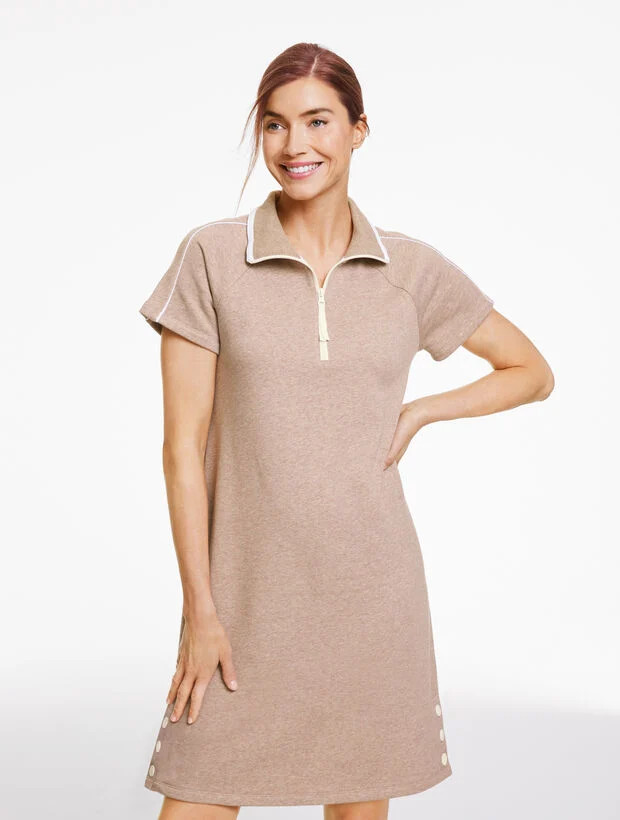 French Terry Half-Zip Dress | Talbots