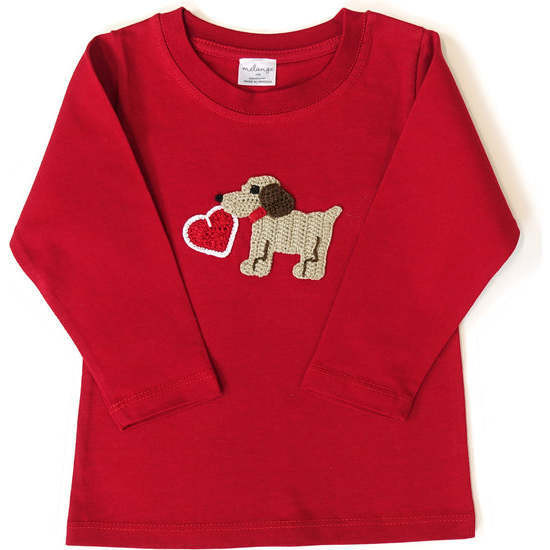 Valentine Puppy Tee, Red - Melange Collection Sweaters | Maisonette | Maisonette