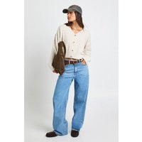 Womens Cable Knit Boxy Crop Cardigan - Beige - M | boohoo (US & Canada)