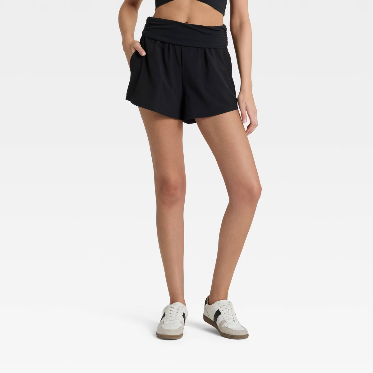Women's Mid-Rise Foldover Waistband Woven Shorts 2" - JoyLab™ | Target