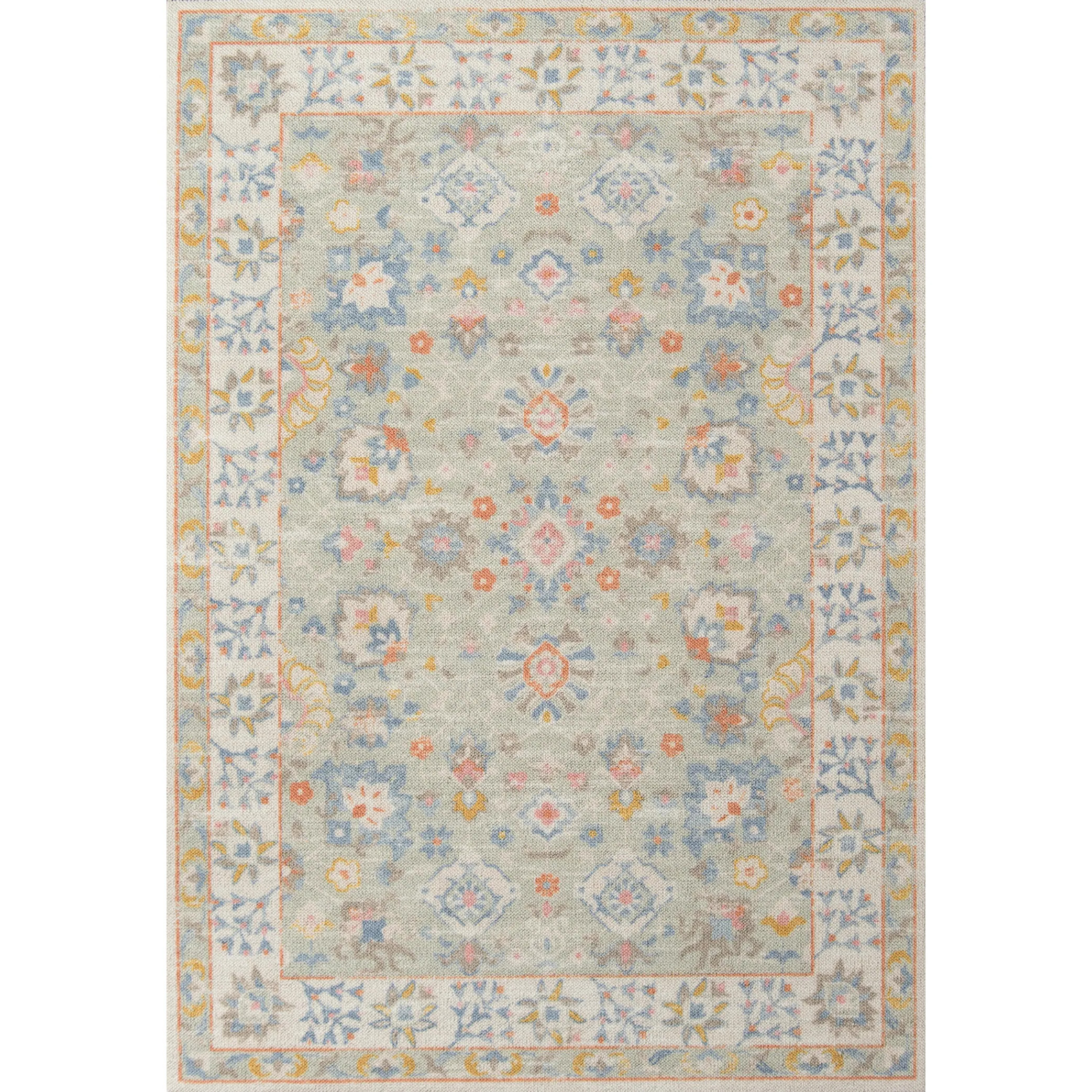 Momeni Anatolia Wool and Nylon Traditional Oriental Area Rug. - 7'9" x 9'10" - Light Blue | Overstock
