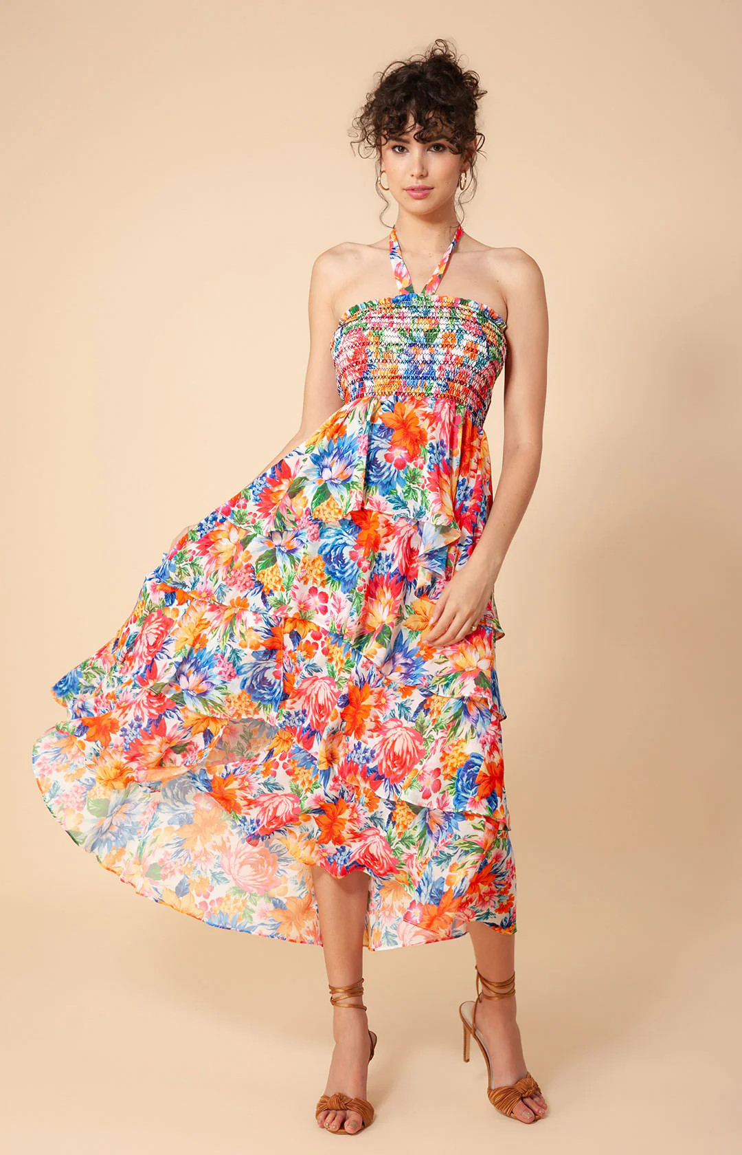 Corine Smocked Halter Dress | Hale Bob