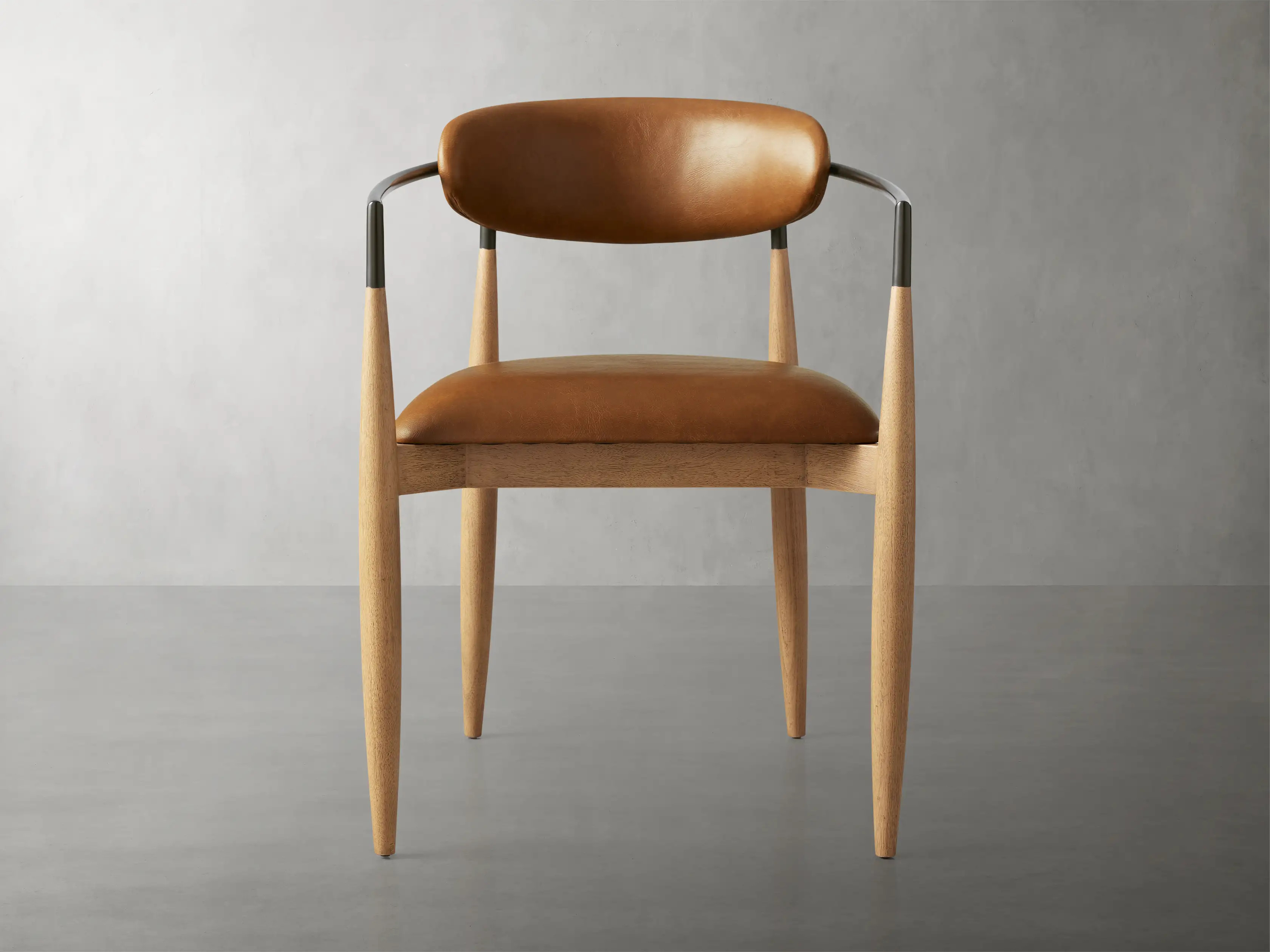 Jagger Faux Leather Dining Arm Chair | Arhaus