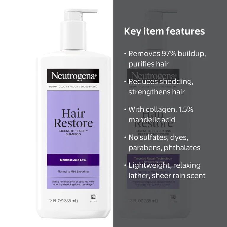 Neutrogena Hair Restore Strength + Purity Shampoo and Strength + Repair Conditioner | Walmart (US)