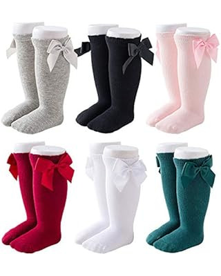 BQUBO Baby Knee High Sock Toddler Girl Dress Socks Baby Knit Stocking Cotton Infant Girls Socks | Amazon (US)