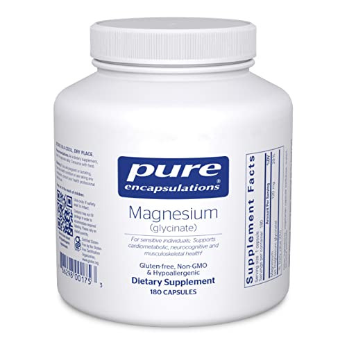 Pure Encapsulations Magnesium (Glycinate) - Supplement to Support Stress Relief, Sleep, Heart Health, Nerves, Muscles, and Metabolism* - with Magnesium Glycinate - 180 Capsules | Amazon (US)