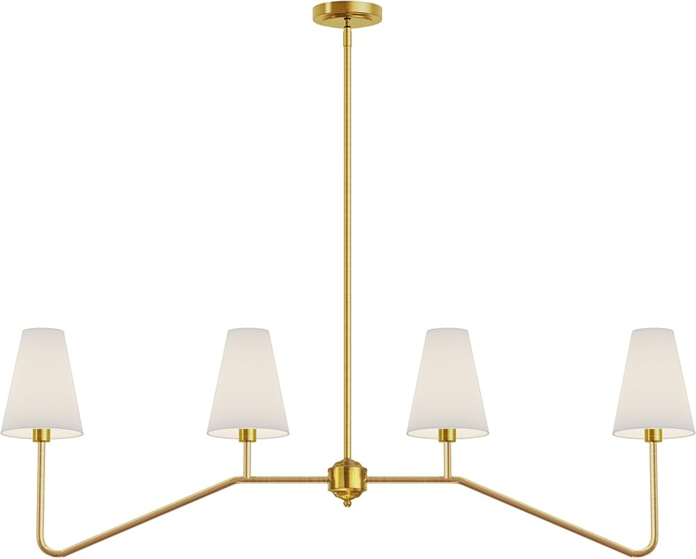 Electro bp;47" W 4-Light Linear Kitchen Island Lighting Fixture Classic Chandeliers Polished Gold... | Amazon (US)