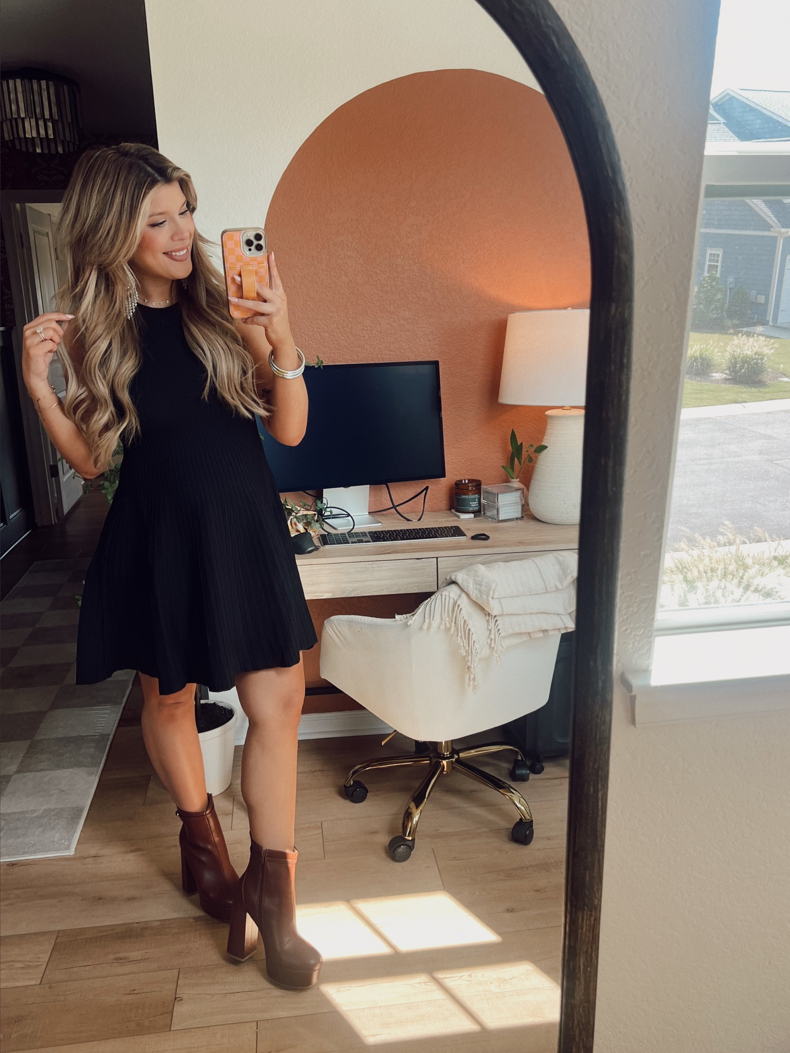 Welp can confirm this dress would be flattering on ANYONE! I told you I had ordered some good things from @walmartfashion - but this dress and the chunky boots might take the cake! Linked it all and I am in a small for the dress (runs big) #walmartpartner #walmartfashion 

#LTKHoliday #LTKbump #LTKSeasonal