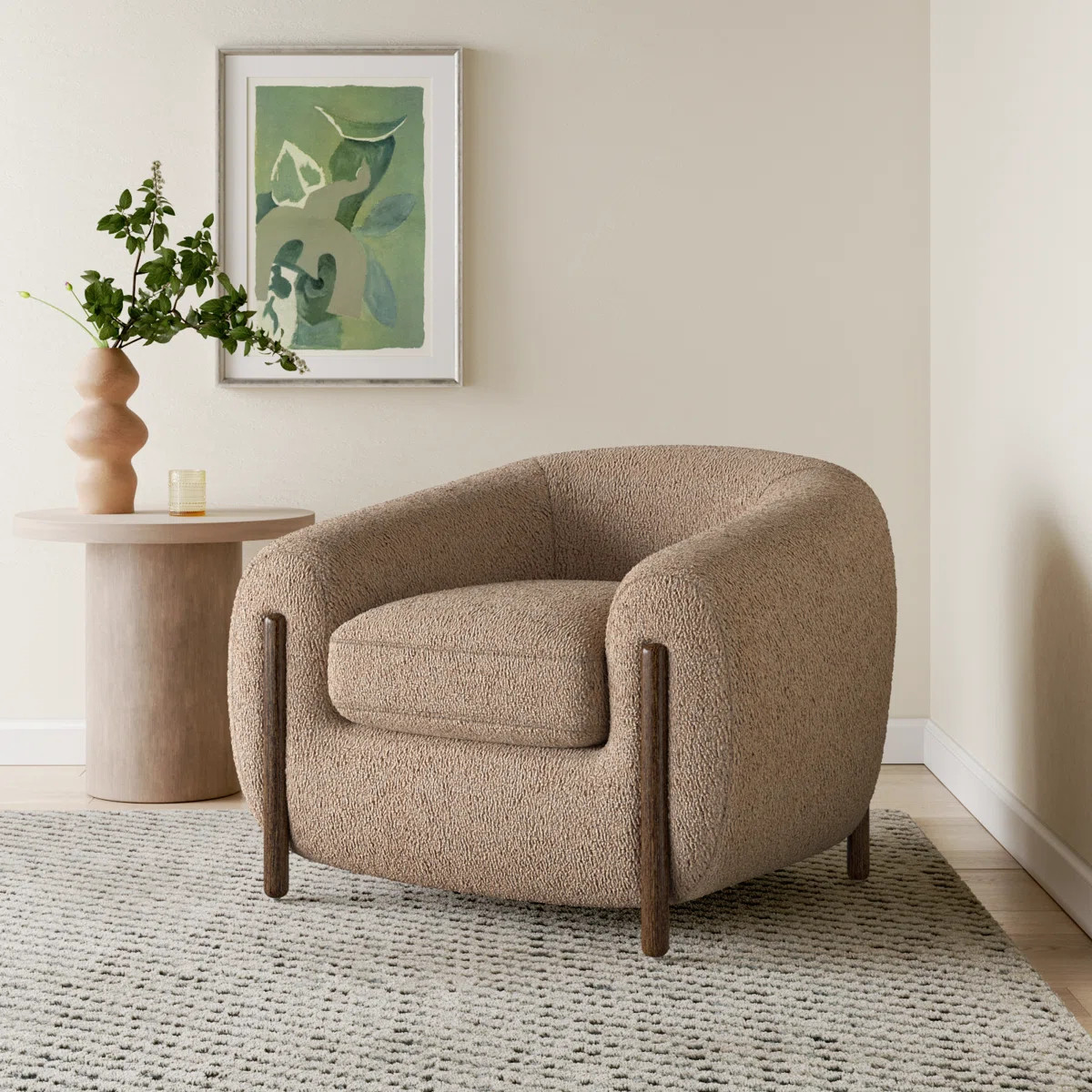 Amaryllis 38" Wide Polyester Barrel Chair | Wayfair North America
