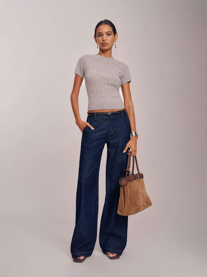 Elio Low Rise Denim Trouser | Reformation (Global)