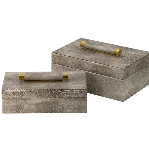 Lamoureux 2 Piece Textured Print Decorative Box Set | Wayfair North America