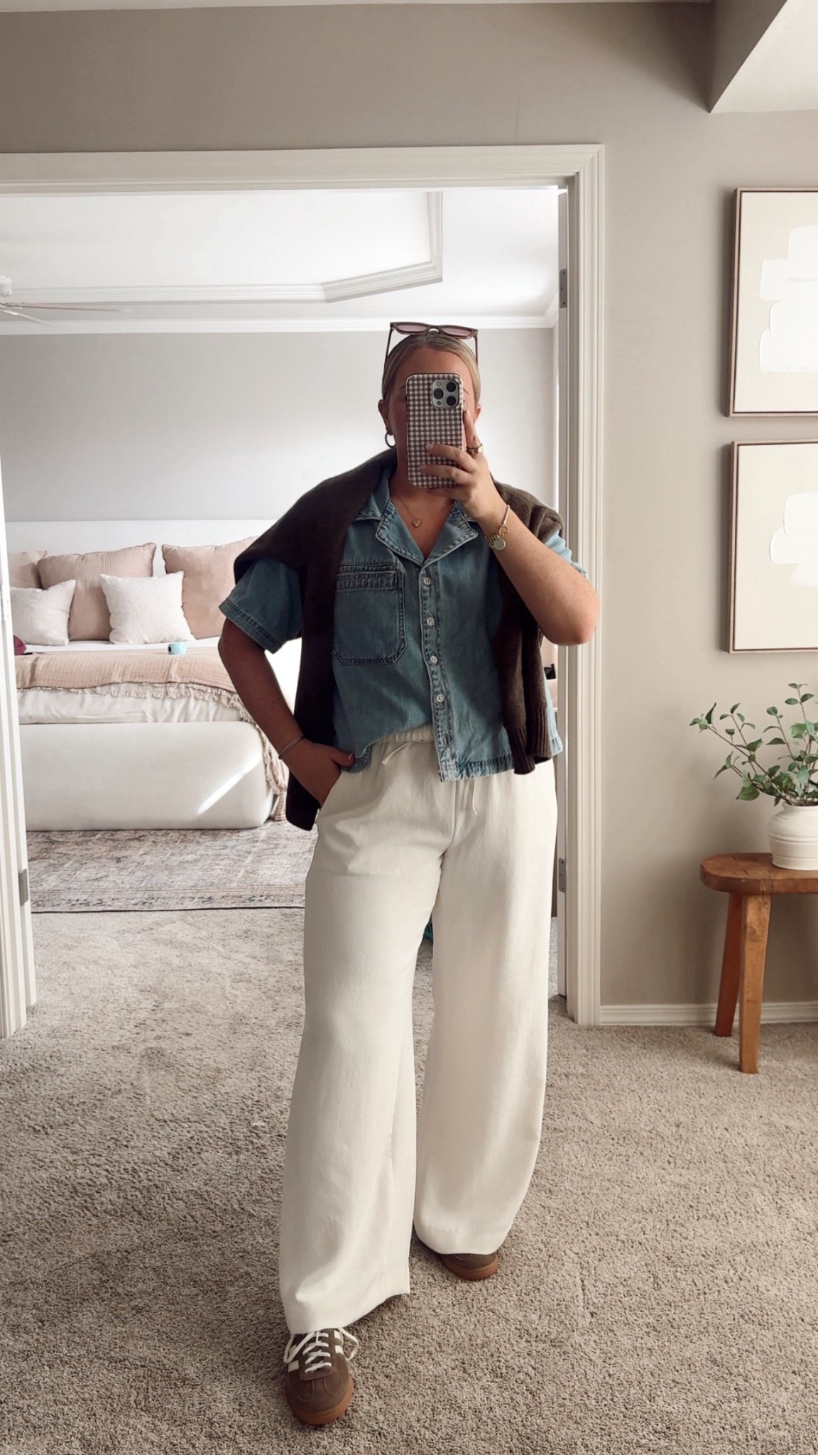 Weekend fit 🤍 these are the very viral Aritzia pants. I got them in my true size large. Think of them as an elevated lounge pant. Would be the perfect pair of work slacks! I wore mine a bit more casual with this target denim shirt. It’s the perfect fall staple shirt. I sized down in to a medium. It runs very oversized.

#LTKPetite #LTKFallSale #LTKMidsize