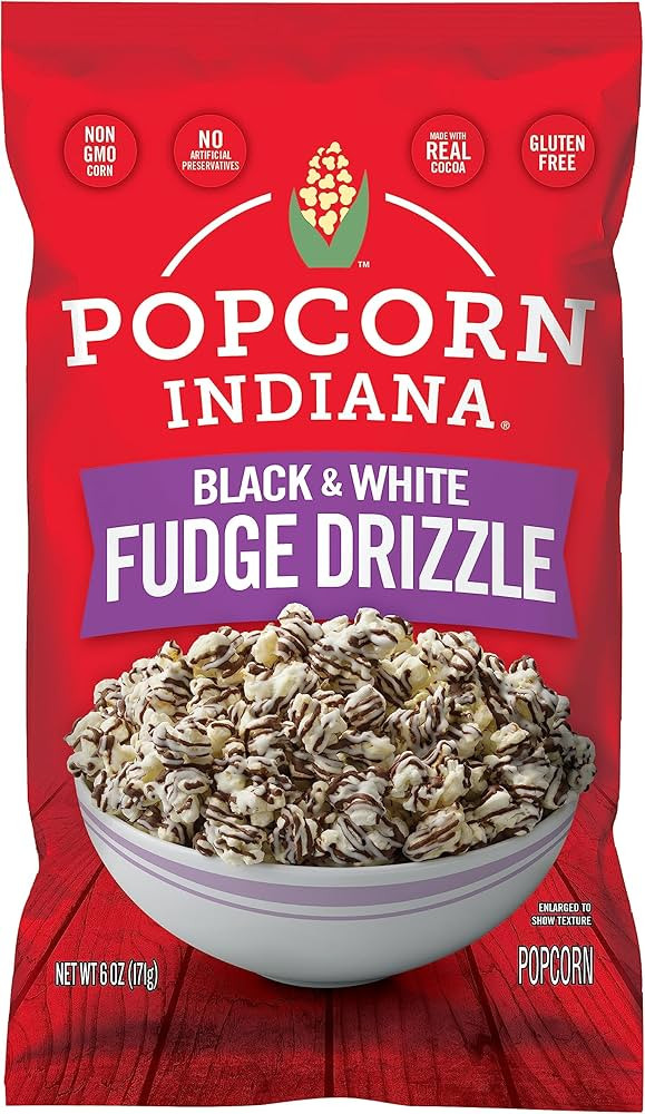 Popcorn, Indiana Drizzlecorn, Black & White, 6 Ounce Bag (Pack of 6) | Amazon (US)