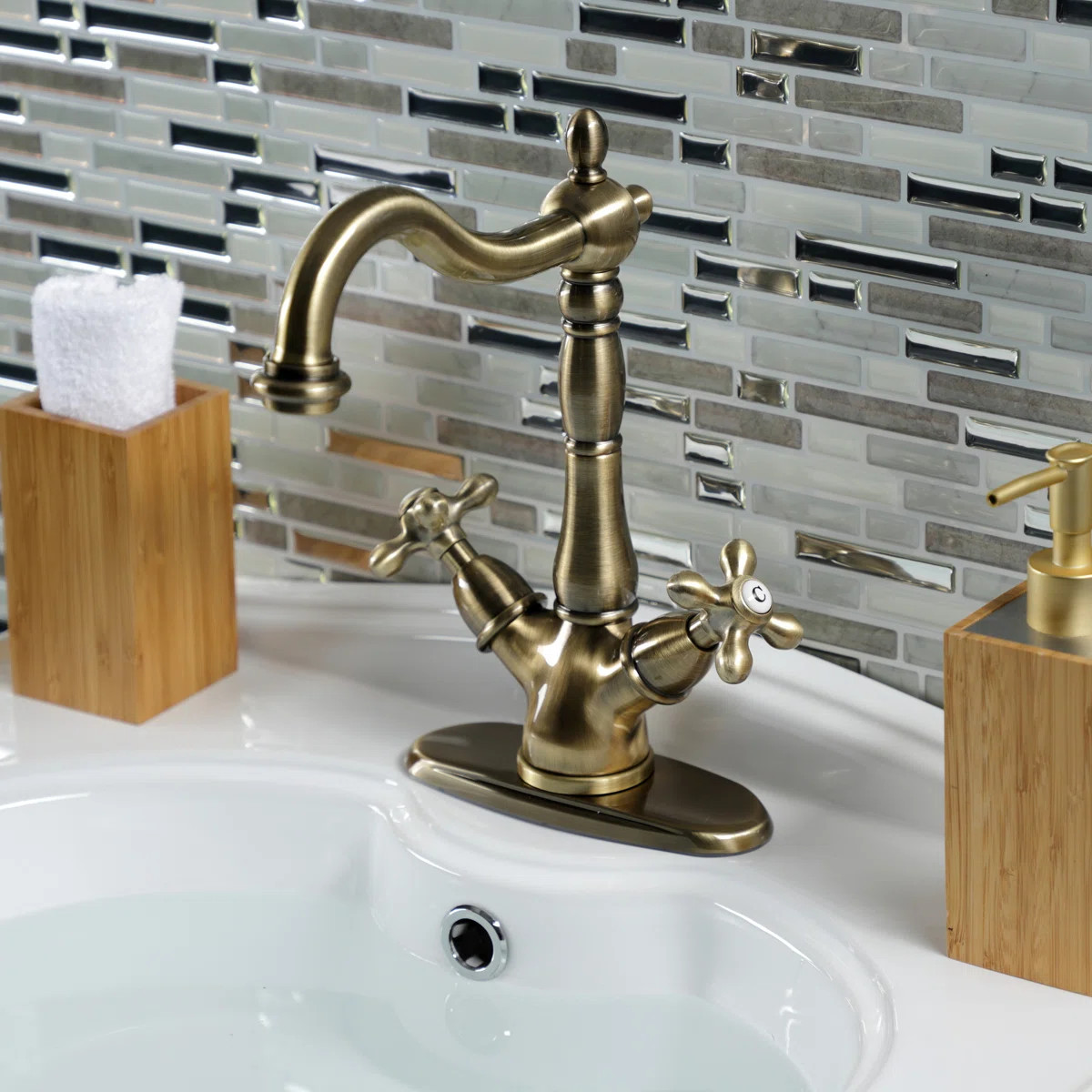 Kingston Brass Heritage Two-Handle 1-or-3 Hole Deck Mount Vessel Faucet KS1493AX | Wayfair North America