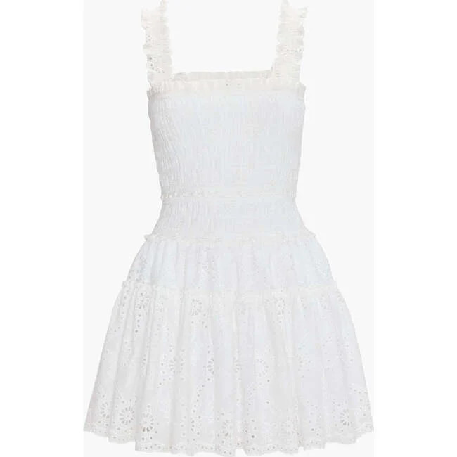 Hill House Home | The Azalea Mini Nap Dress, (White Trellis Broderie, Size Small) | Maisonette | Maisonette