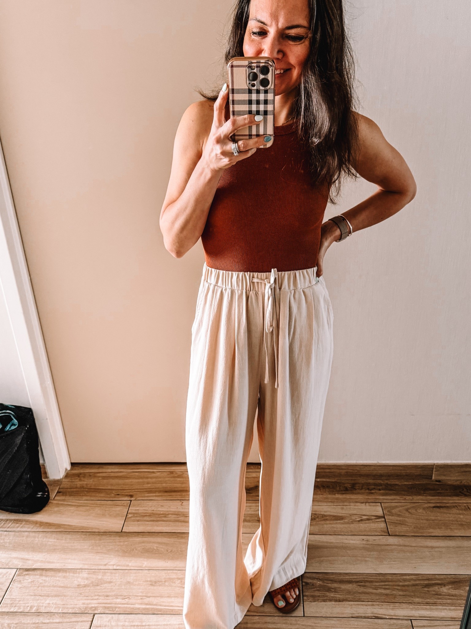 VAB SB day look. Took a chance one these linen blend pants and they are a winner. 

#LTKSeasonal #LTKOver40 #LTKFindsUnder50