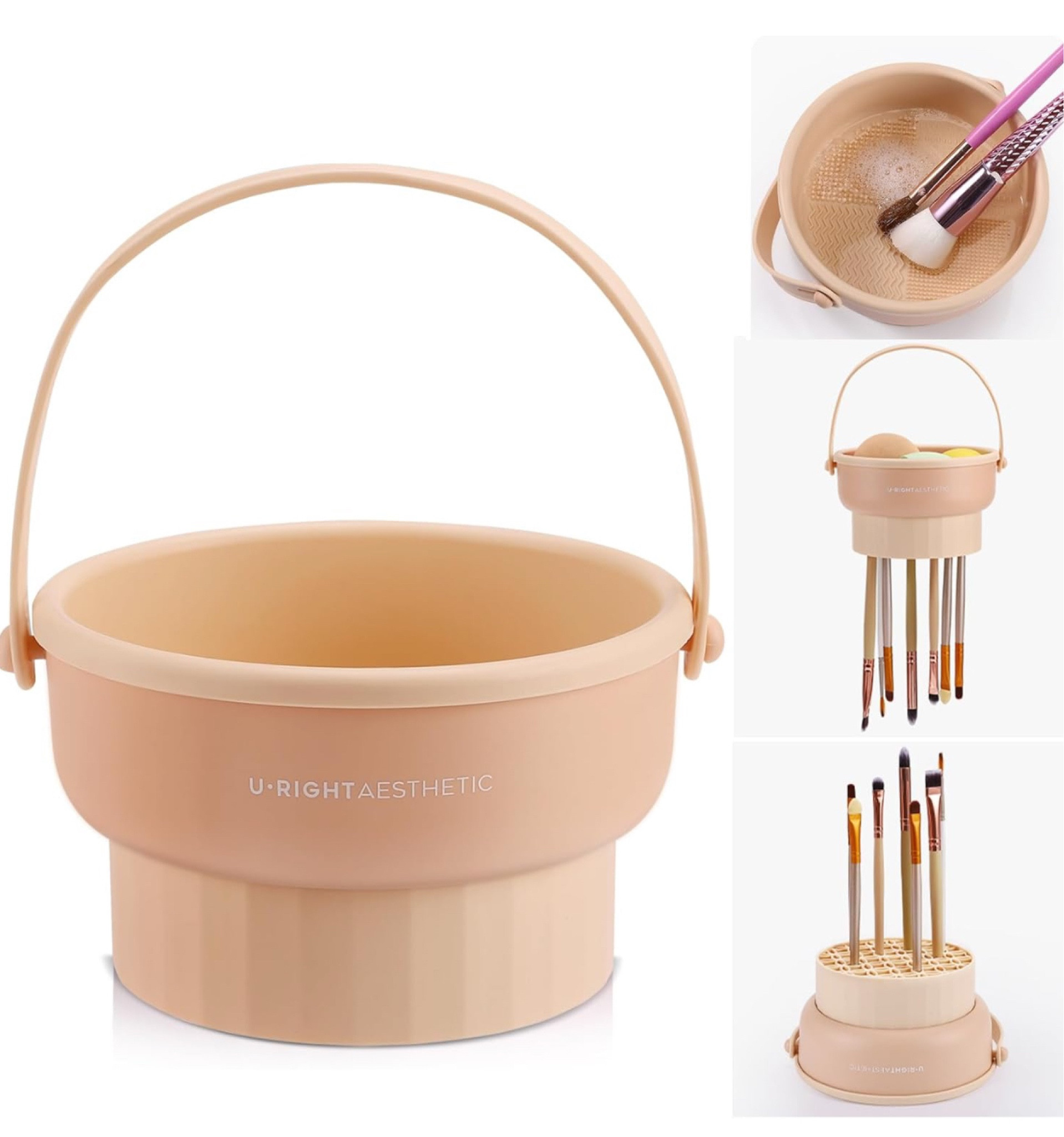 Makeup Brush Cleaner Mat 3 in 1 Silicone Makeup Brush Cleaner Bowl Cosmetic Brushes Cleaning Tool Organizer for Storage and Air Drying（Khkai

#LTKGiftGuide #LTKBeauty