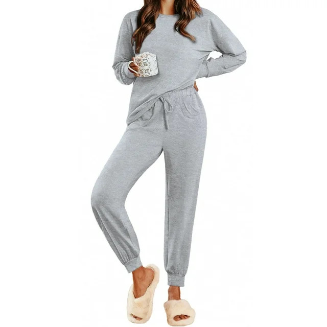 Fantaslook Womens Pajamas Sets Long Sleeve Top And Pant With Pockets Lounge Wear Set Oufits | Walmart (US)
