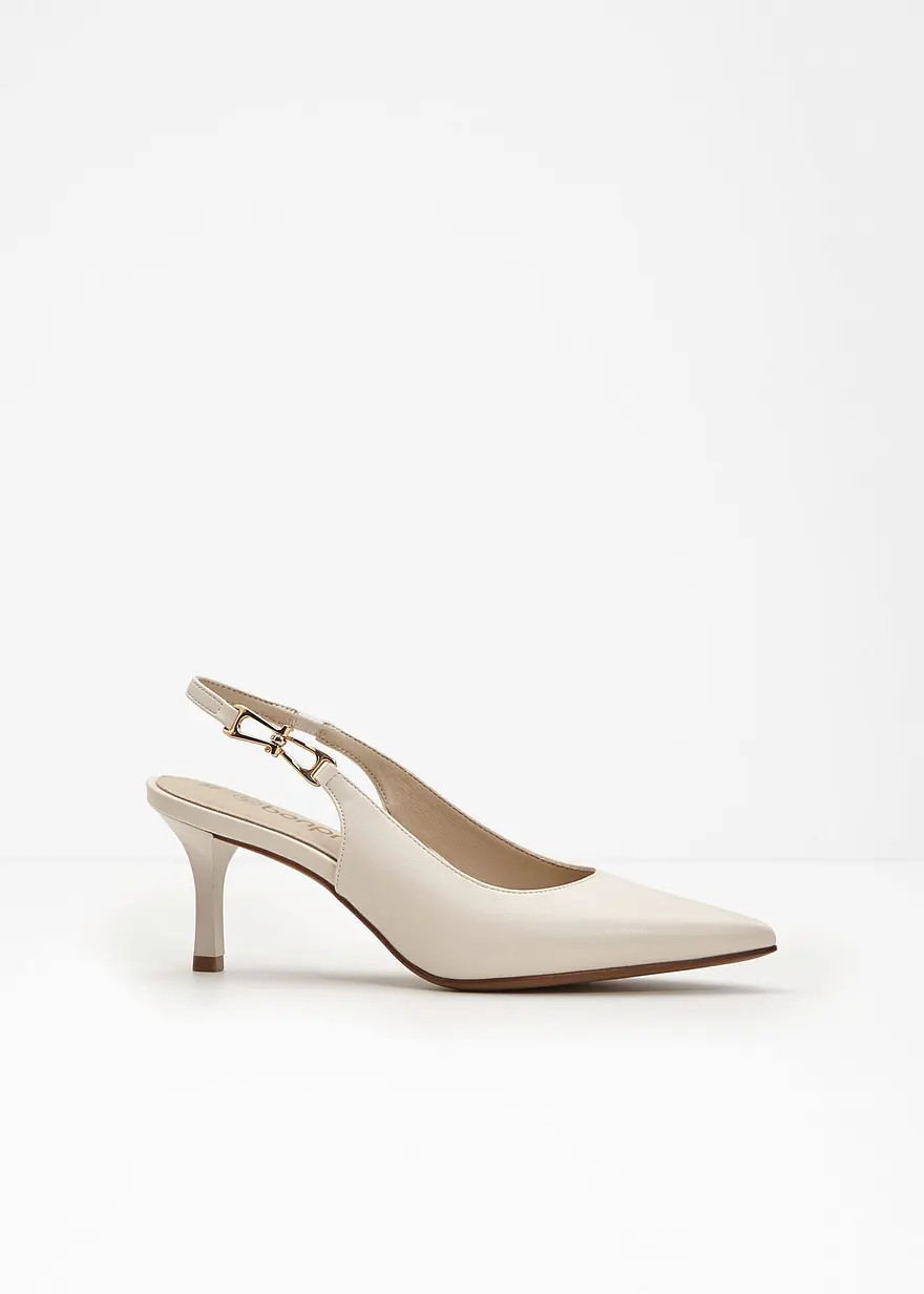 Sch\u00f6ner Slingpumps mit elegantem Metall-Detail - beige | bonprix | Bonprix DE